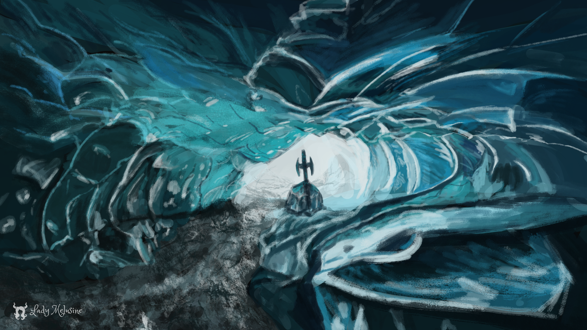 Speed Painting Ice Cave Lady Melusine