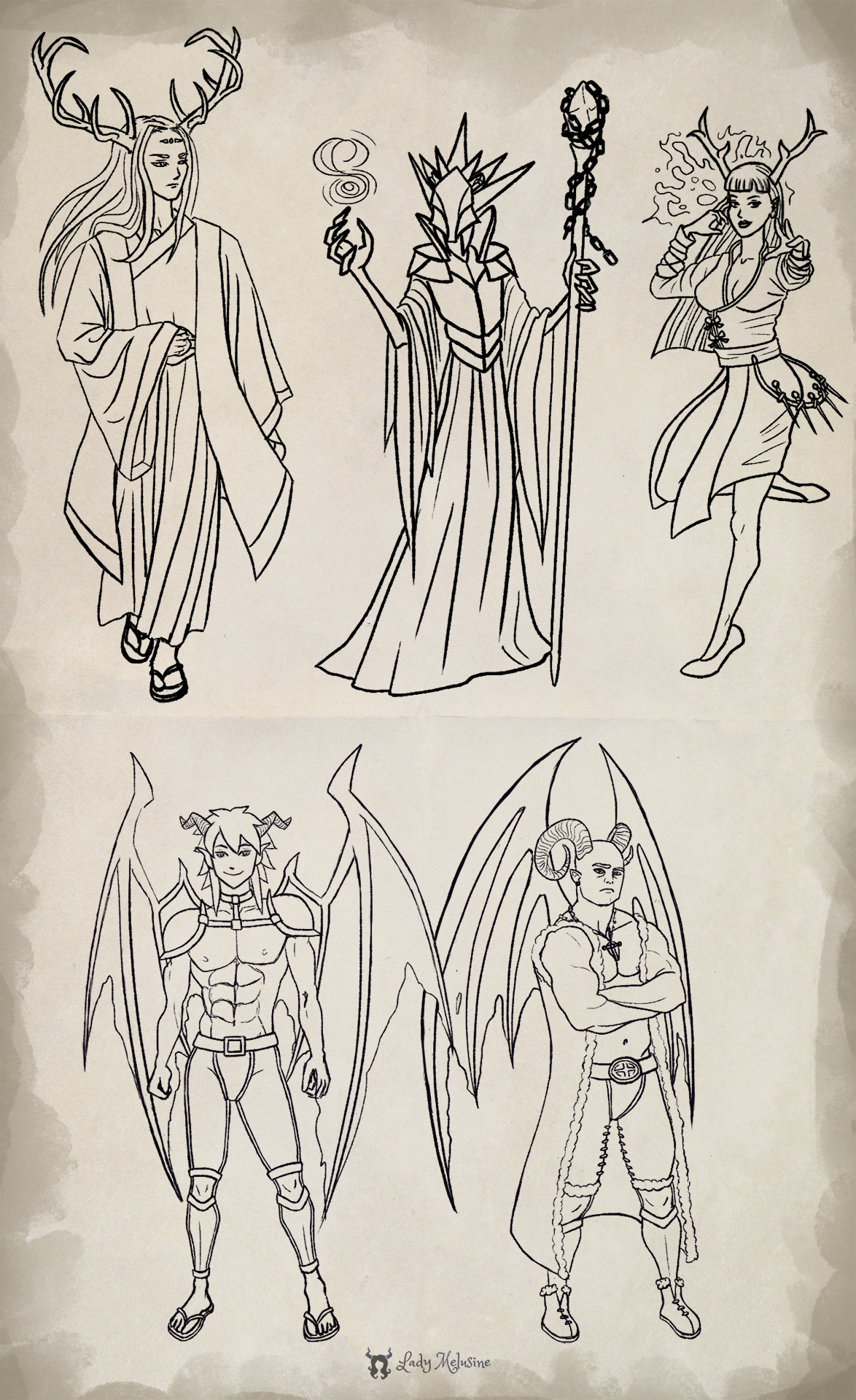 Demons characters concept Lady Melusine